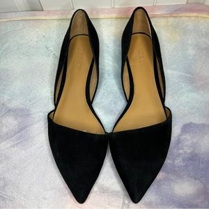 J.Crew Factory black suede flats, size 8